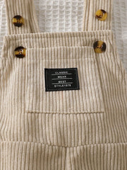 Boys Corduroy Dungaree Overalls - Griege | 21 Century Kids
