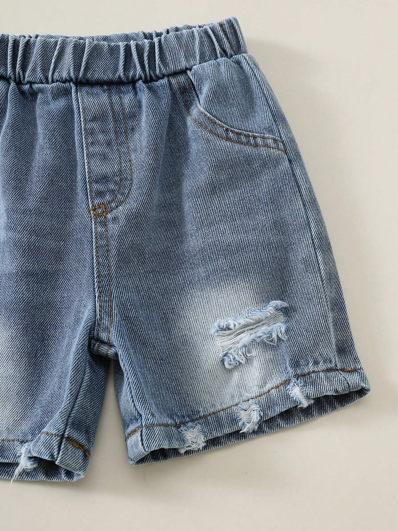 2pcs Boys Daddy's Lil Dude Tee & Denim Shorts Set - Slate | 21 Cent...